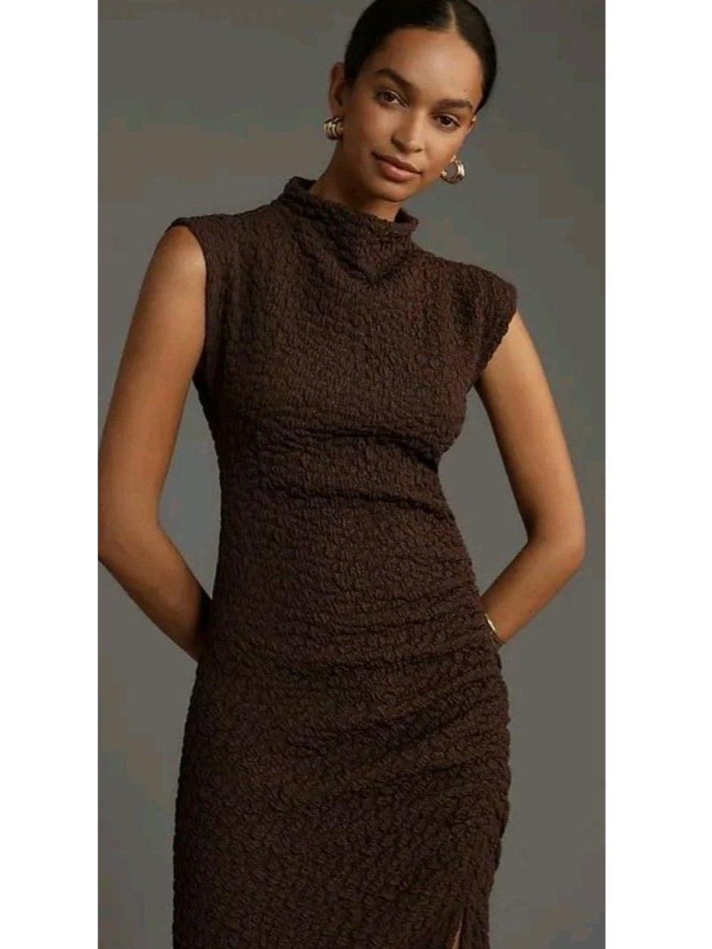 Maya Ruched Textured Dress